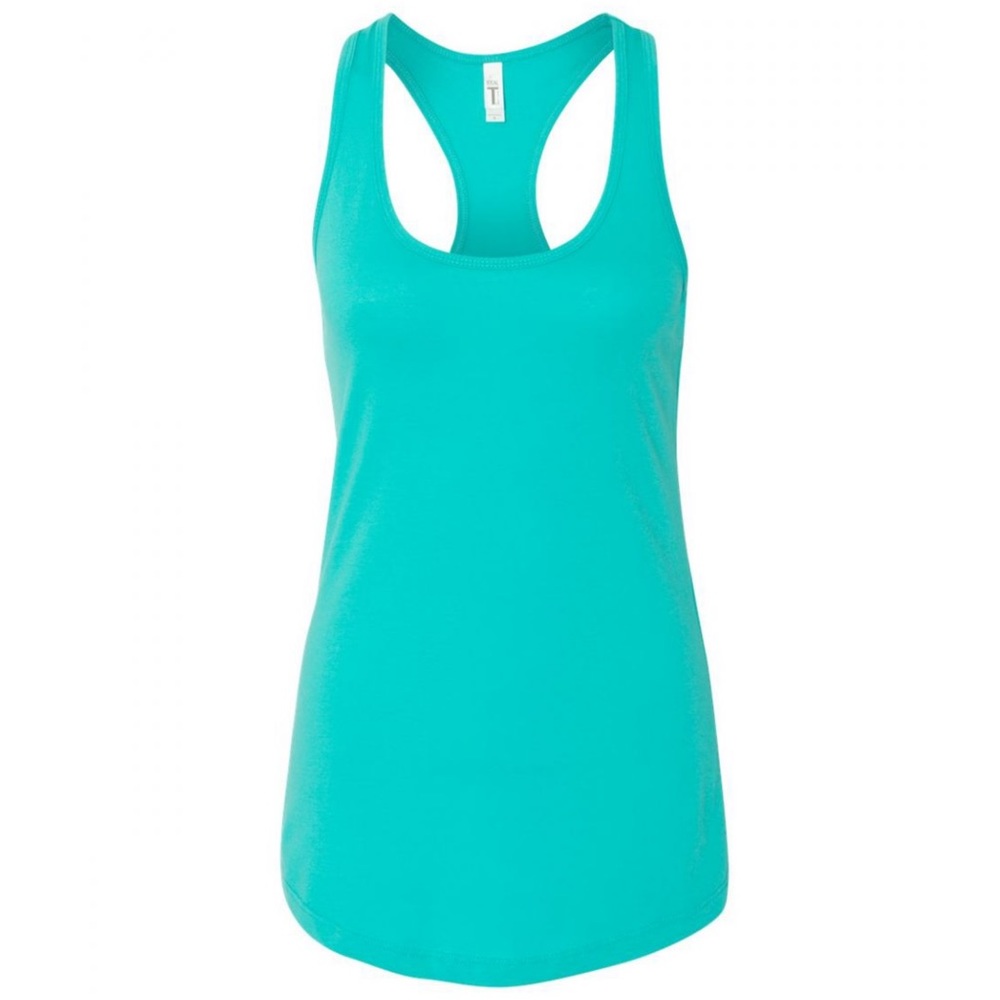 NWOT Tahiti Blue Racerback Tank Top - Picture 1 of 3